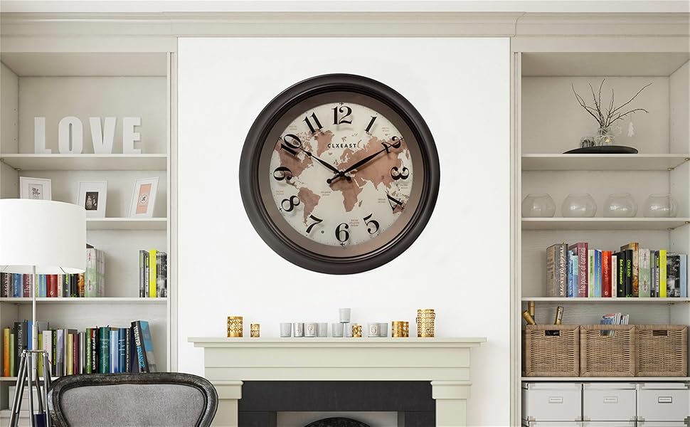 CLXEAST 18 Inch Illuminated Wall Clock with Smart Sensor