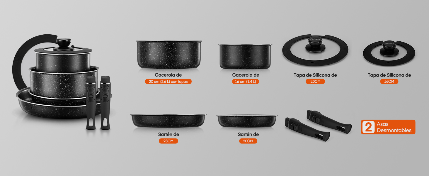 Juego de ollas y sartenes