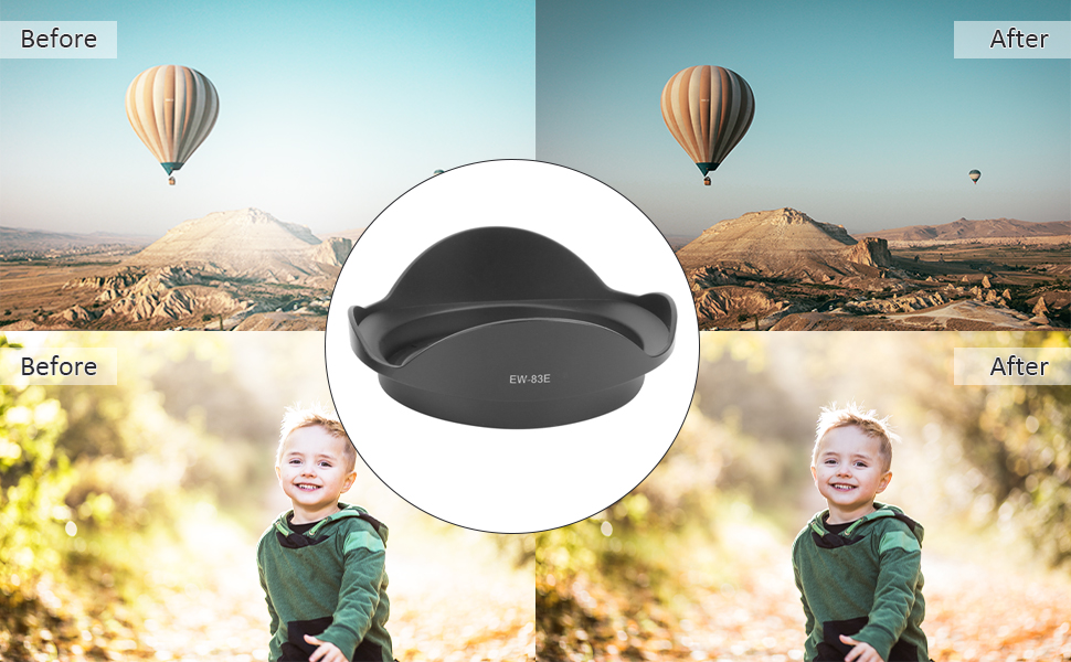 HIUOUIH EW-83E Lens Hood Replaces Lens Hood For Canon EF 17-40 Mm F/4L USM, EF 16-35 Mm F/2.8L USM And EF-S 10-22 Mm F/3.5-4.5 USM Lens Hood