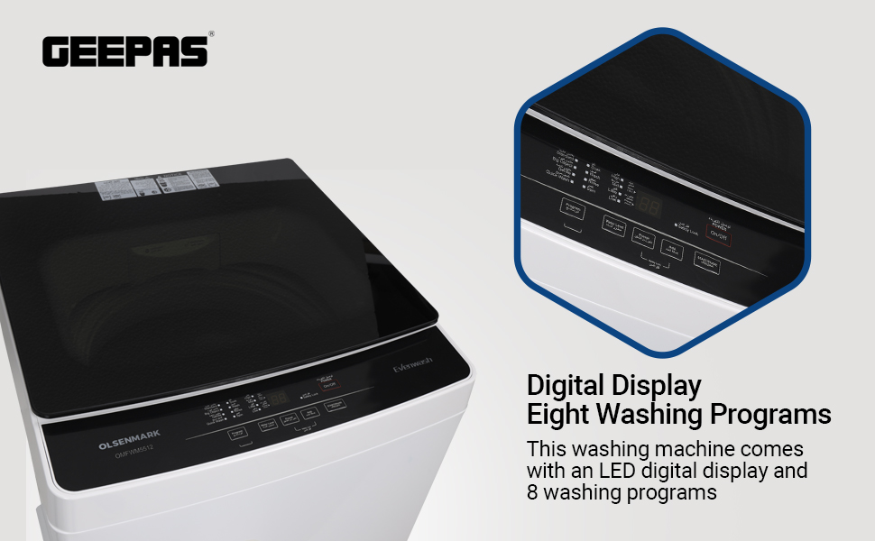 Geepas 7 kg Top Load Washing Machine with 8 Programs Model No