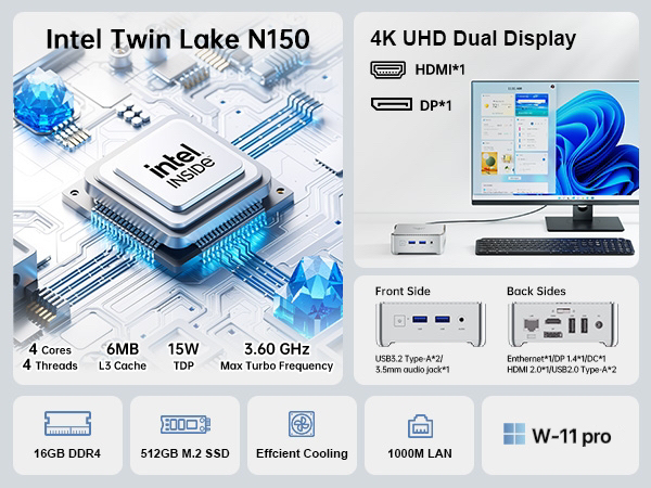 ま*き様 Mini PC Essenx E2 シルバー 8GB RAM 256G Amazon.com: KAMRUI Essenx E2 Mini PC Computers 11 Pro Twin