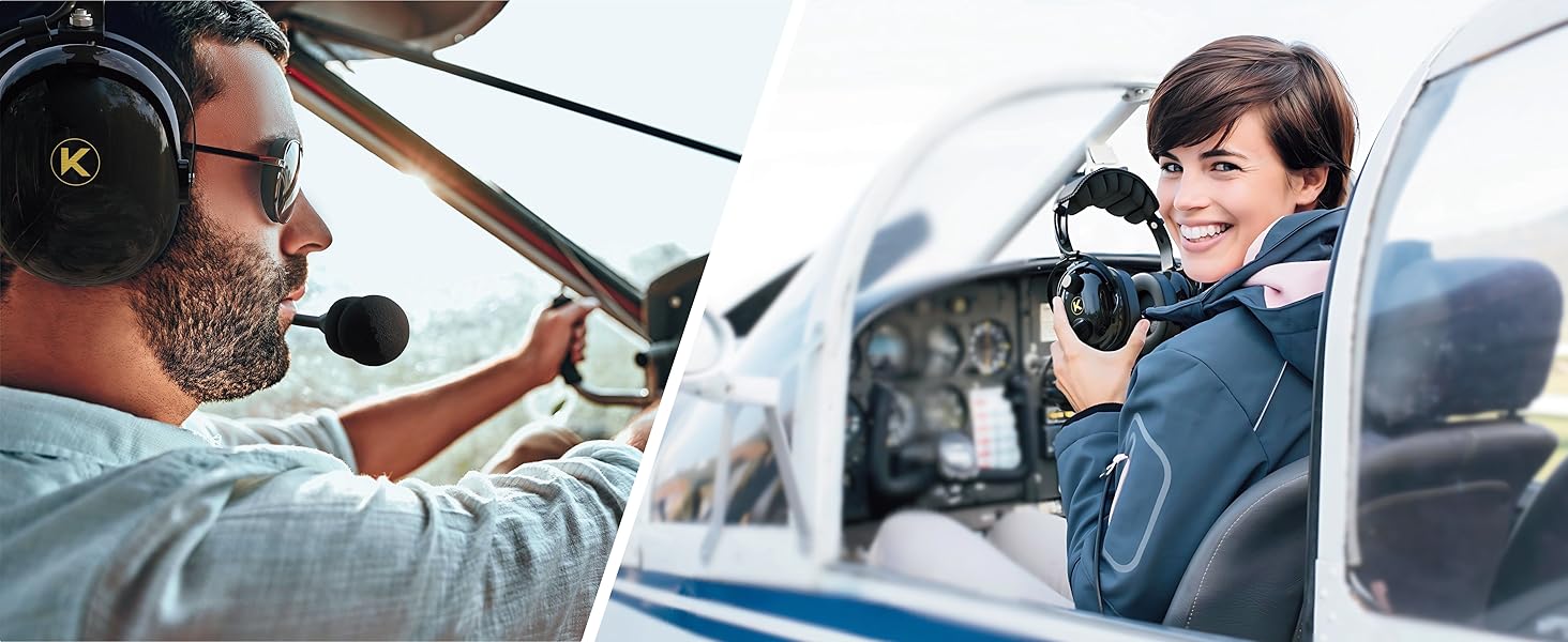 Kore Helicopter Headset - U174 Plug and Coiled Chord