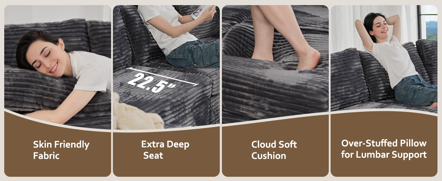 Sofá individual modular seccional cómodo y suave en la nube