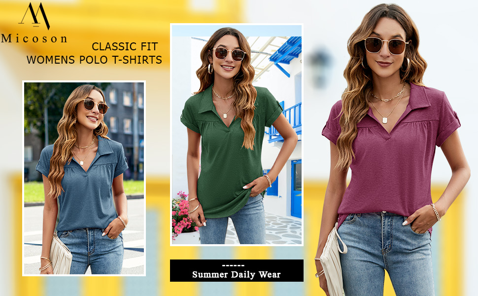 Womens Short Sleeve Polo T Shirts