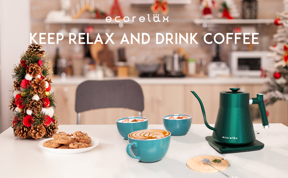 ECORELAX Gooseneck Electric Kettle, Pour Over Coffee and Tea Kettle