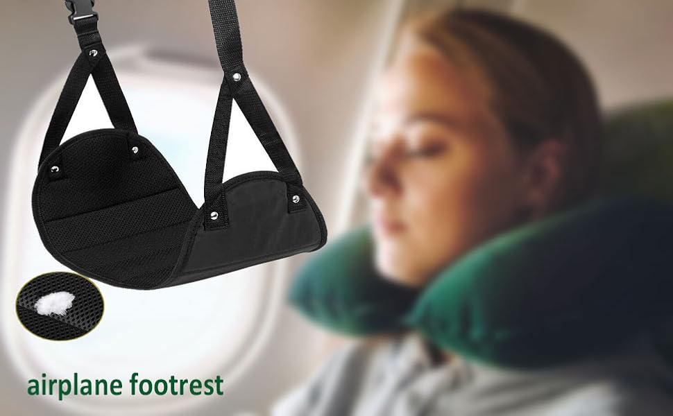 WZLL.SLSP 2 Pack Airplane Footrest,Travel Foot Hammock for