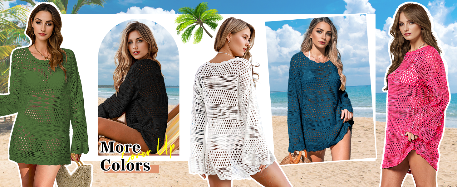 Summer Bathing Suit Swimwear Mesh Knit Beach Dress