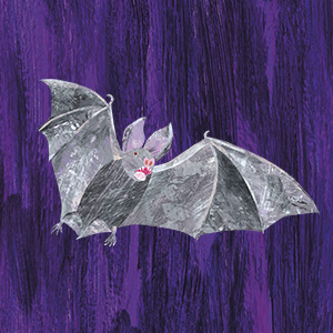 Bat on purple field