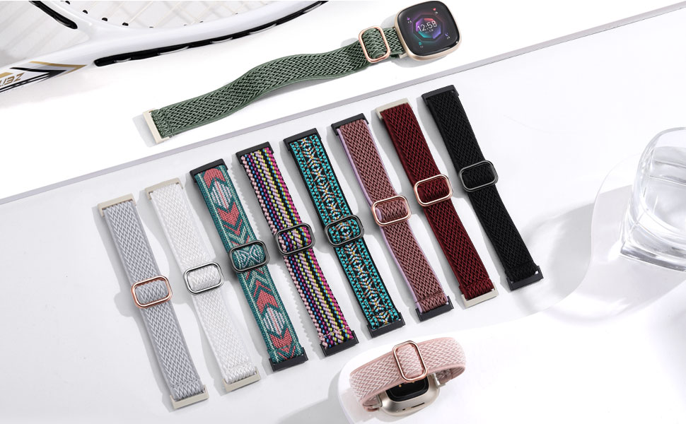 Dirrelo 10Pack Elastic Band Compatible with Fitbit Sense BandsFitbit Sense 2 BandsFitbit Versa