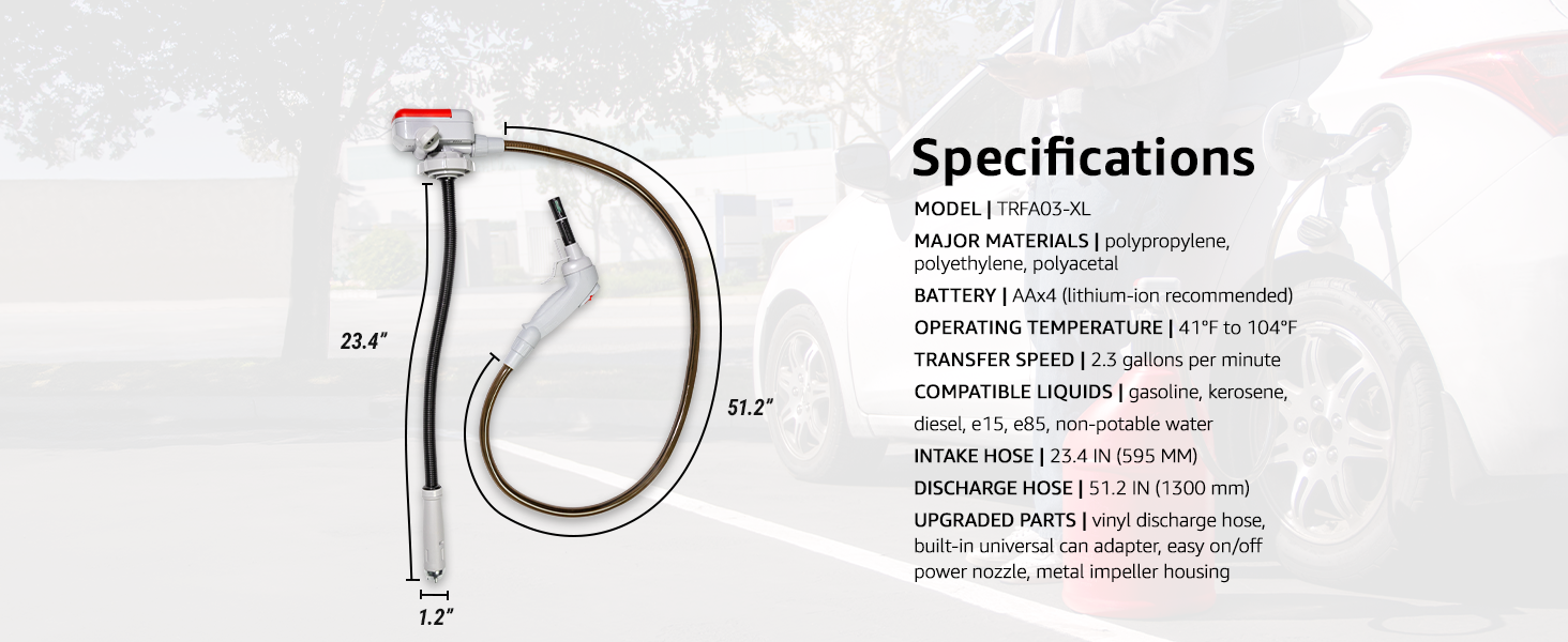 TRFA03-XL - SPECIFICATIONS