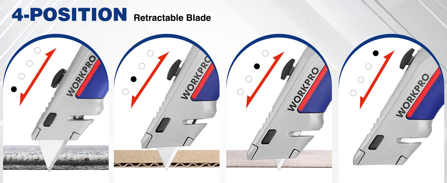 WORKPRO Retractable Utility Knife Set, 2pack QuickChange Box Cutter