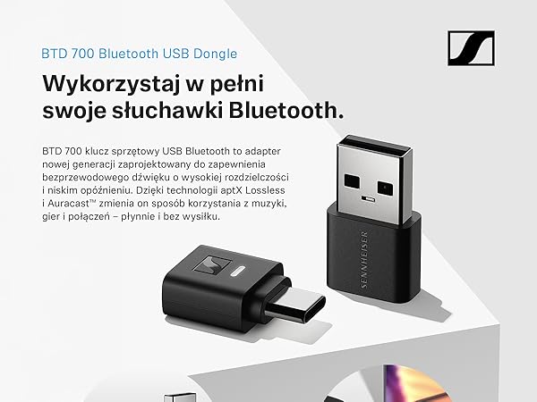 Sennheiser BTD 700 Klucz sprzętowy – transmiter audio typu