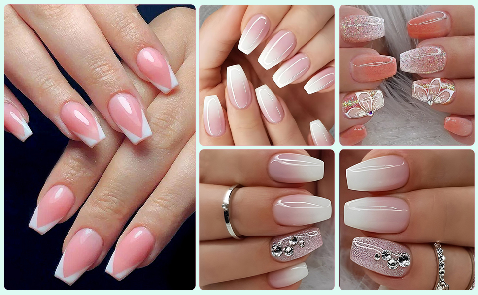 nude press on nails short coffin fake nails medium false nail acrylic press on nail tips