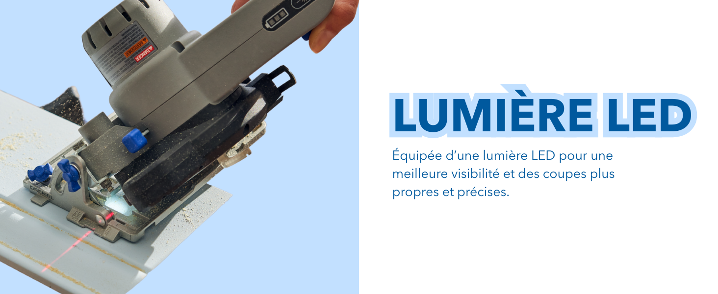 Composant ou luminaire LED en cours d'installation ou de réglage, avec un texte indiquant la fonctionnalité LED.
