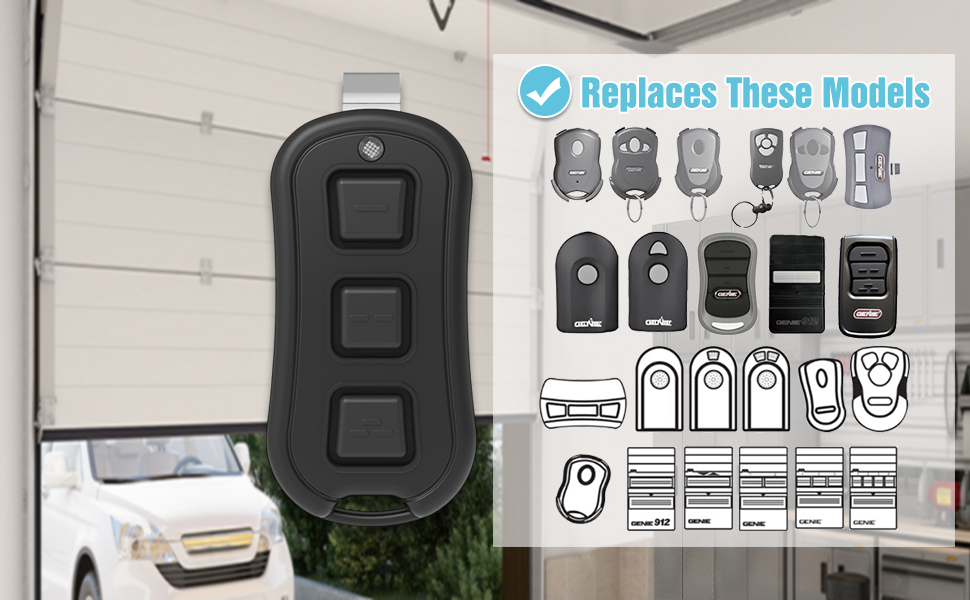 Genie/Overhead Door Opener Remote with Intellicode Security Code and 9