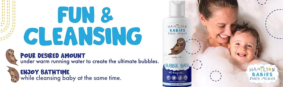 Fun & Cleansing, Pour desired amount, Enjoy bath time, Free of Sulfates & Phthalates, Hypoallergenic