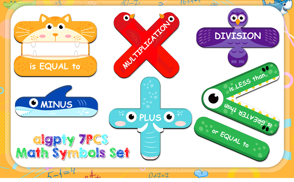 Amazon.com: algpty 7 Pieces Math Signs Magnetic for Elementary, Math ...