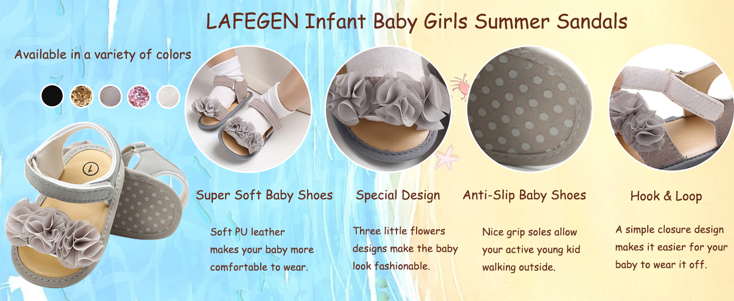 LAFEGEN Infant Baby Girls Summer Sandals