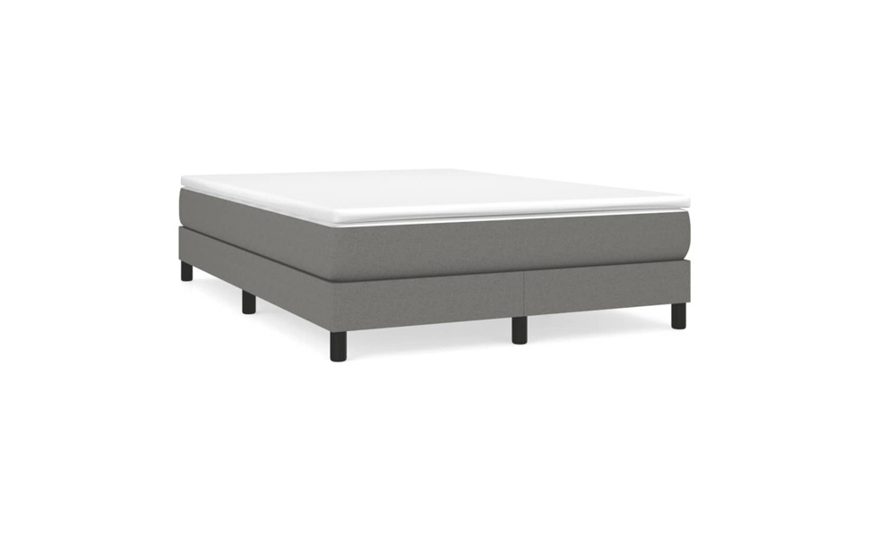vidaXL Dark Grey Fabric Box Spring Bed Frame King Single Size