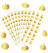 FYSUIMU 500Pcs Fall Stickers Pumpkin Gold Foil Seal Stickers Self-Adhesive Autumn Thanksgiving La...