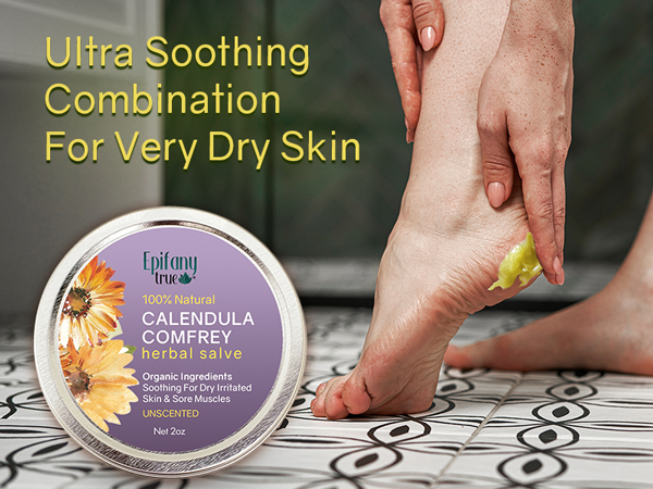 Epifany True Calendula Comfrey Herbal Salve 2oz Ultra Soothing Combination for dry skin