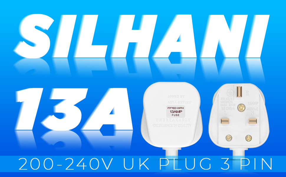 Pack of 6 13Amp Plug, Fused Plug 3 Pin Plug Uk With Cord Grip