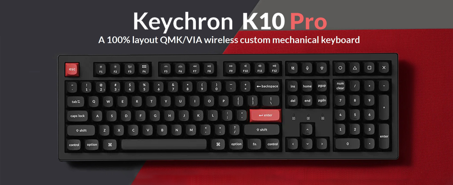 Amazon.com: Keychron K10 Pro QMK/VIA Custom Wireless Mechanical ...