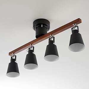 新品未使用　LOWYA シーリングライト 4灯 LED ブラック/ウォルナット Amazon.co.jp : LOWYA ロウヤ シーリングライト 4灯 led