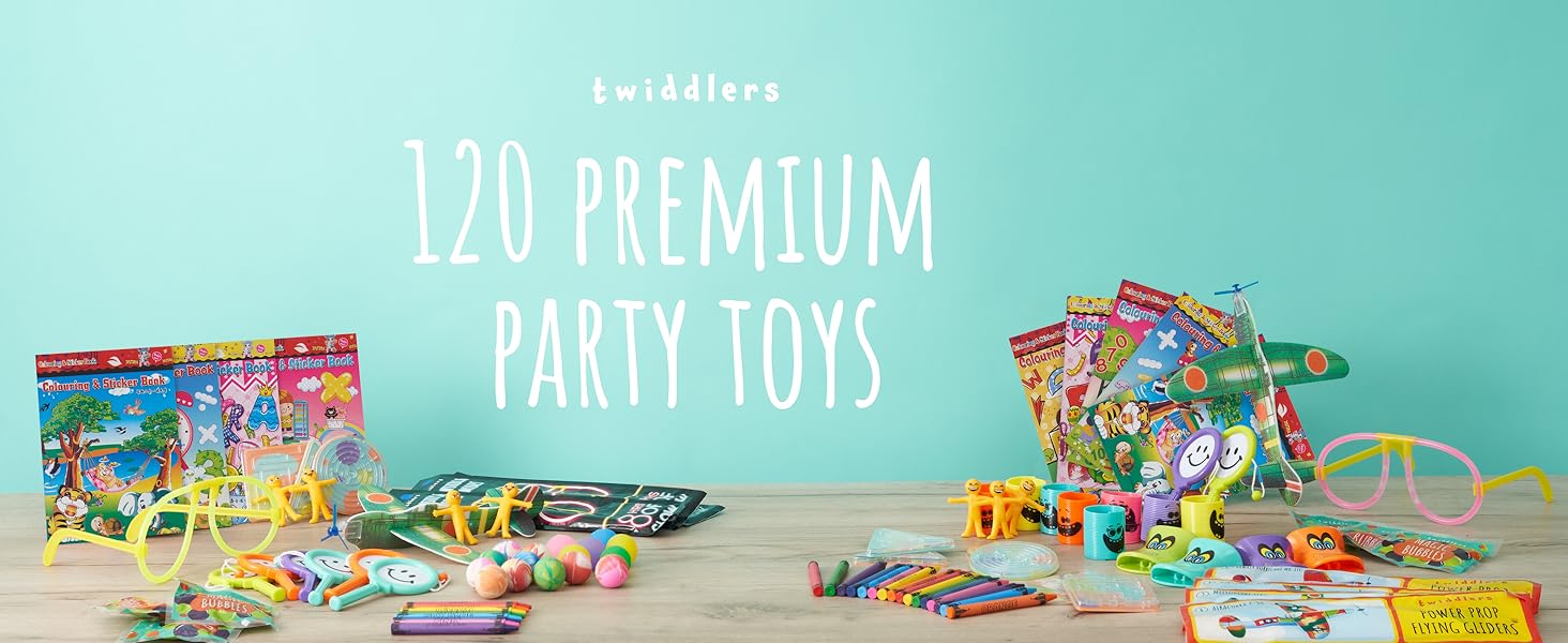 THE TWIDDLERS 120 Premium Assorted Party Bag Fillers for Kids Goodie Loot Bag Pinata Fillers