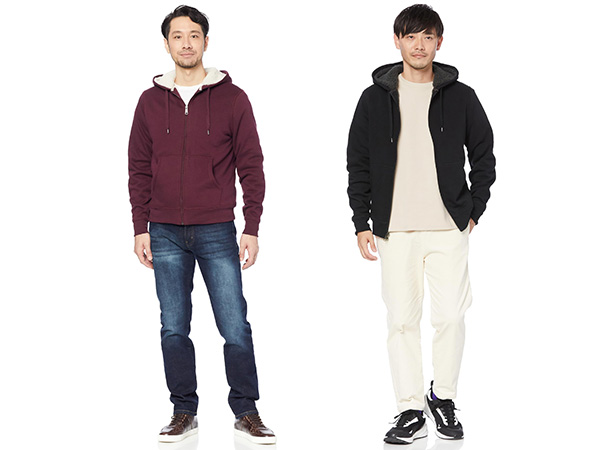 パーカー ジップアップ シェルパ裏地 フリース メンズ　S M Amazon.co.jp: [Amazon Essentials] パーカー ジップアップ