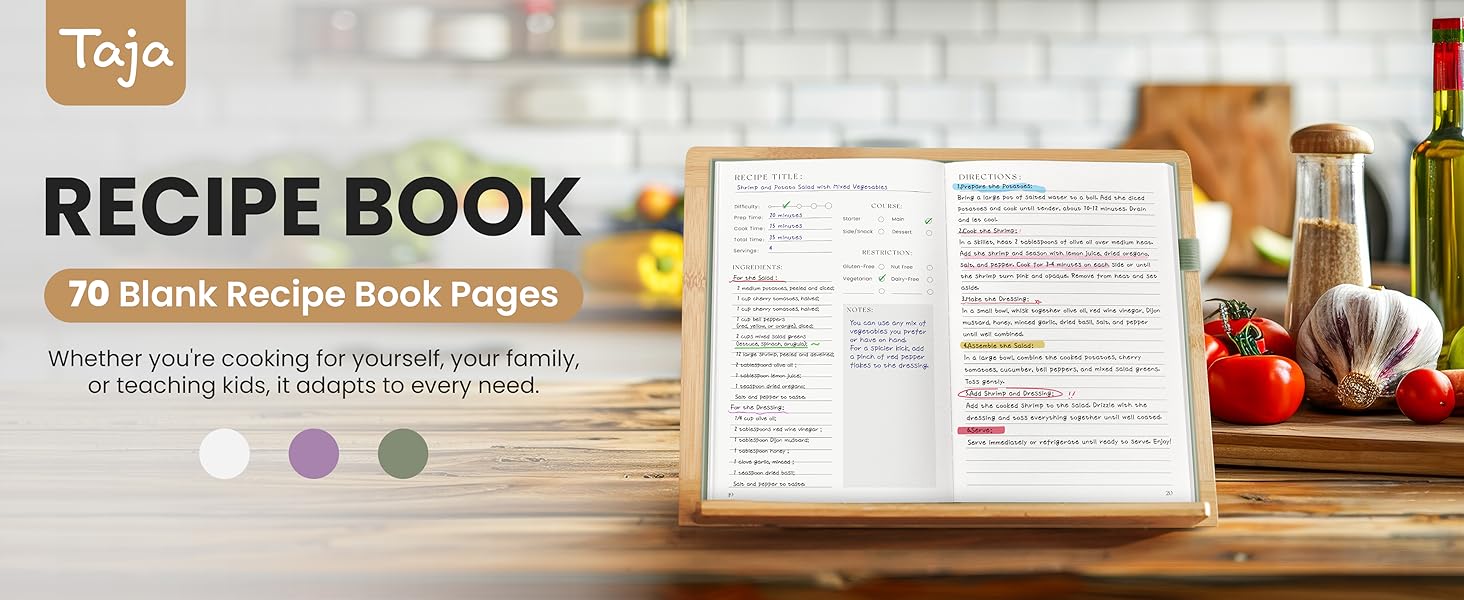 Amazon.com: Recipe Book to Write in Your Own Recipes, Aesthetic ...