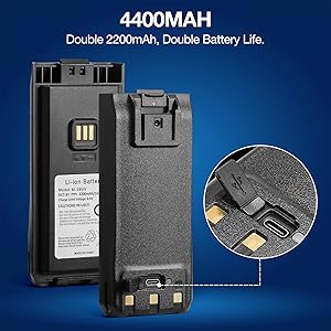 Equiped with two 2200mAh Batteries with USB-C Charging Port. Perfect equipment for outdoor