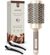 AIMIKE Round Hair Brush, Nano Thermal Ceramic & Ionic Tech, 2.1 Inch Barrel with Boar Bristles fo...