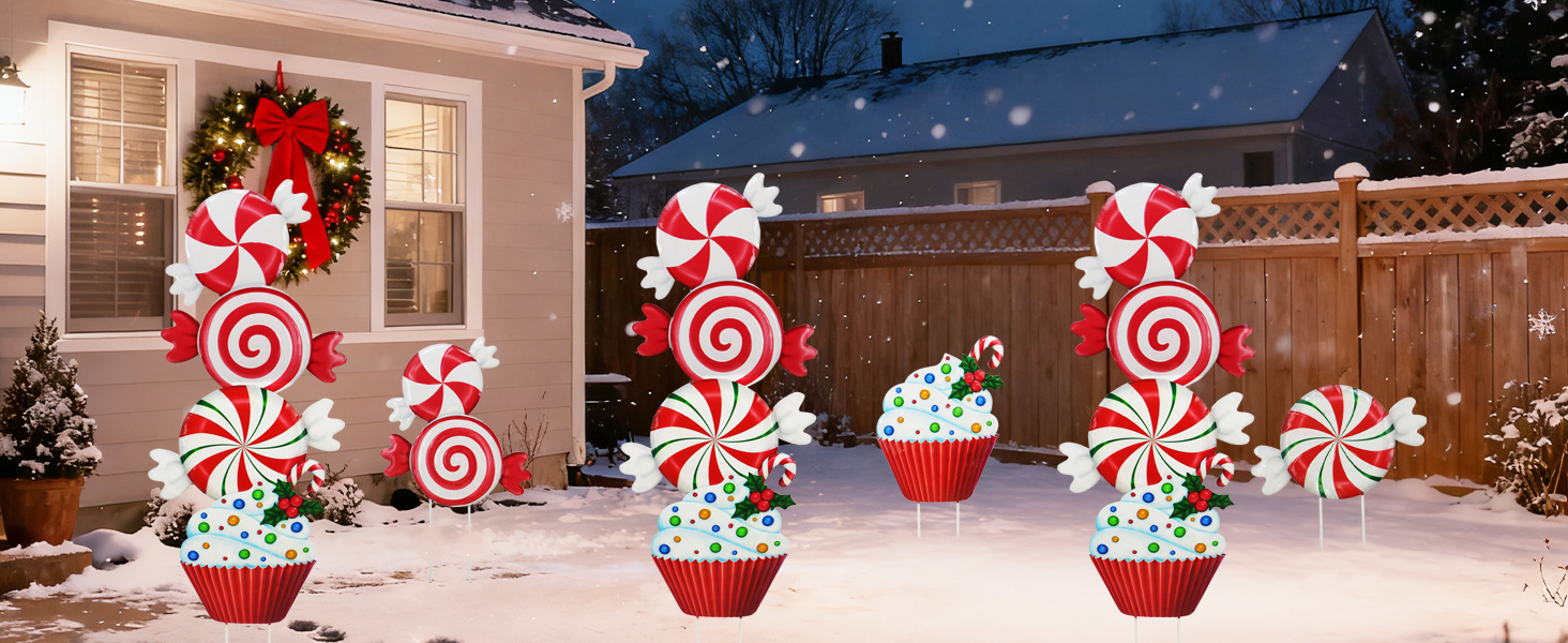 Christmas Candy courtyard stake