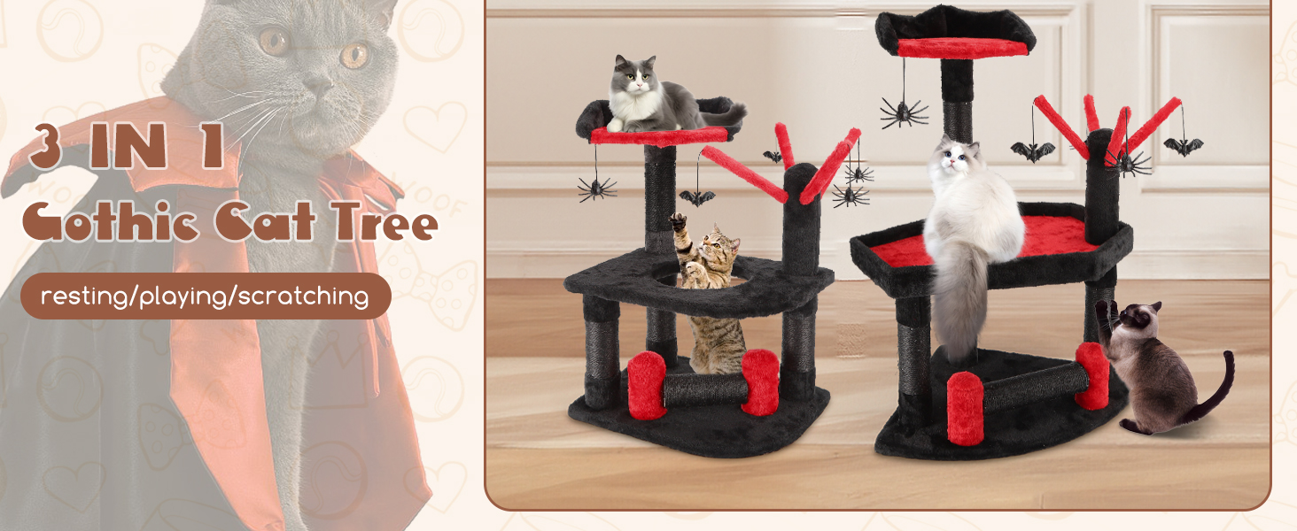 Nobleza 3 in 1 gothic cat tree