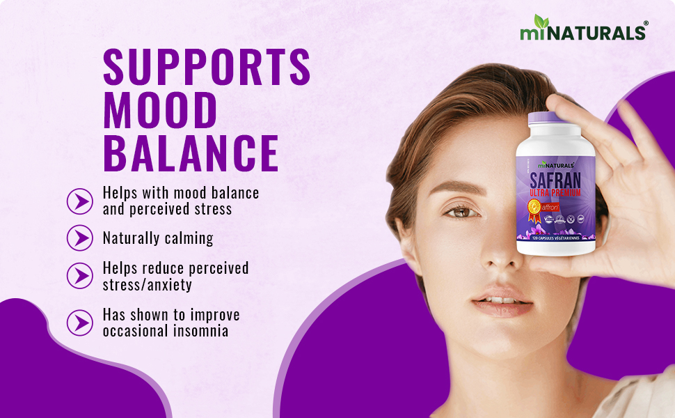 Saffron Supplements 120 Capsules/Pills by miNATURALS 100 Pure