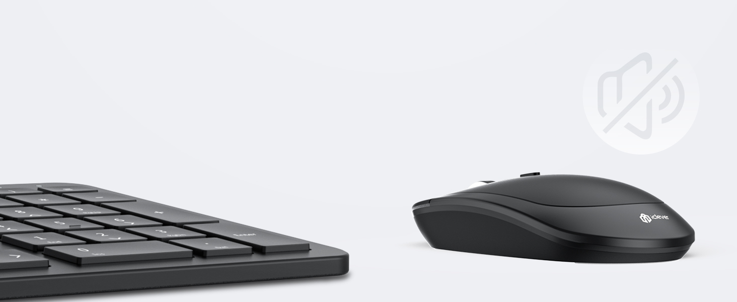 iClever Wireless Keyboard and Mouse, GK08 Full Size