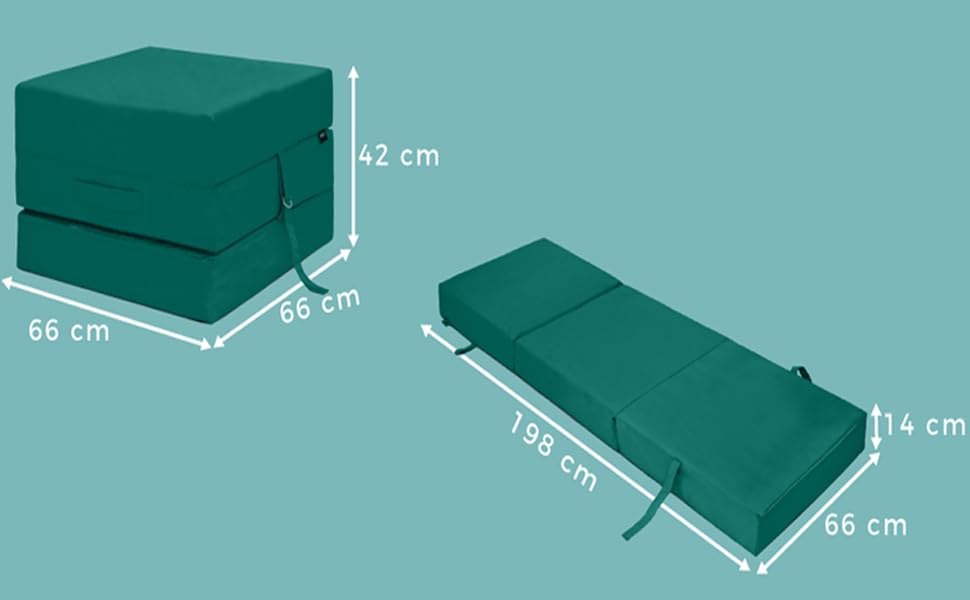 Ready Steady Bed Water Resistant Fold Out Z Bed Cube Mattress with