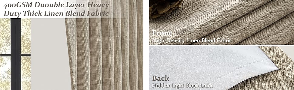 PleatedDrapes Full Blackout Burlywood Birch Curtains