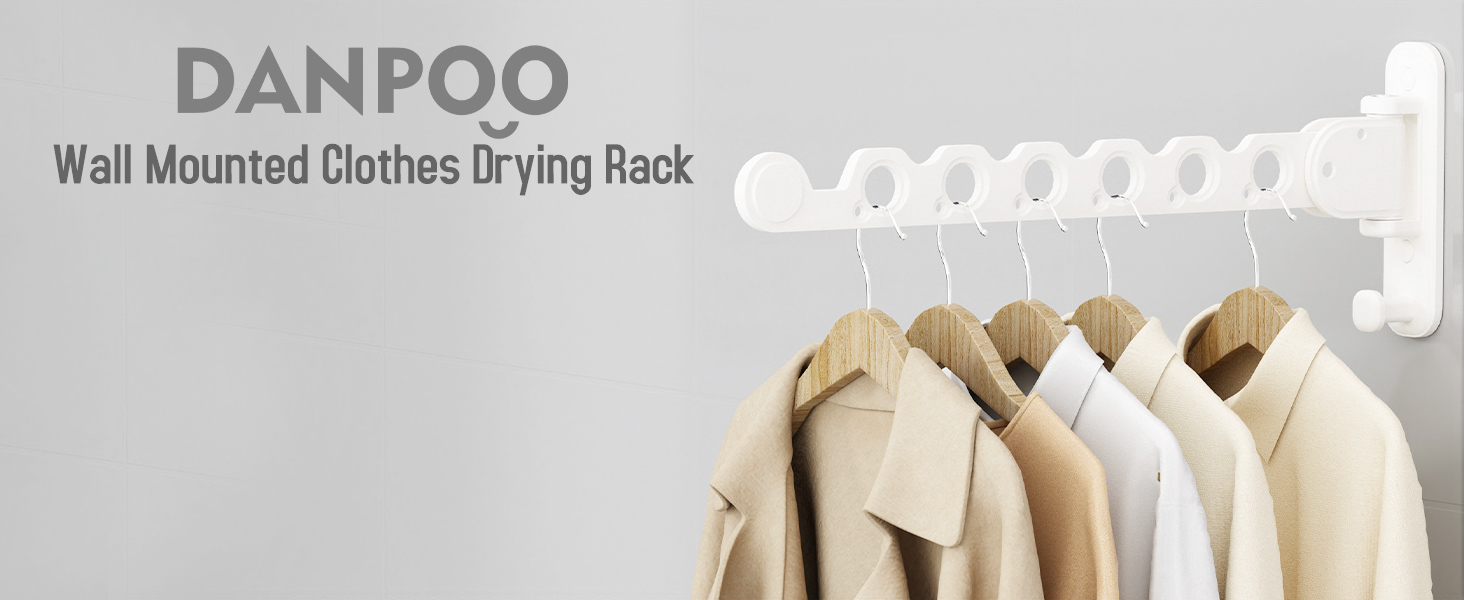 Wall mounted clothes drying rack