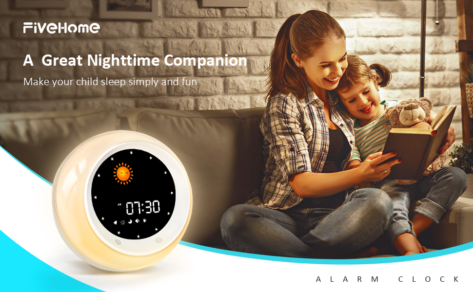 FiveHome Kids Alarm Clock, Sleep Training Clock with Sun