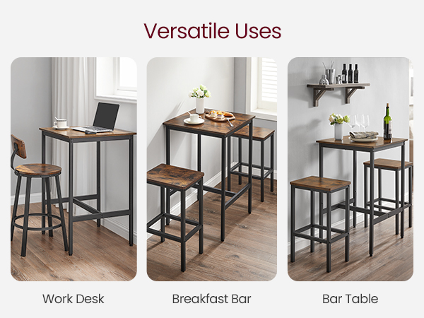 直接取引 VASAGLE Industrial Bar Table Set Amazon.com: VASAGLE Bar Table Set, Bar Table with 2 Bar