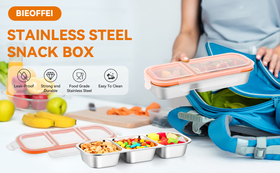 Stainless Steel Snack Containers with Lids