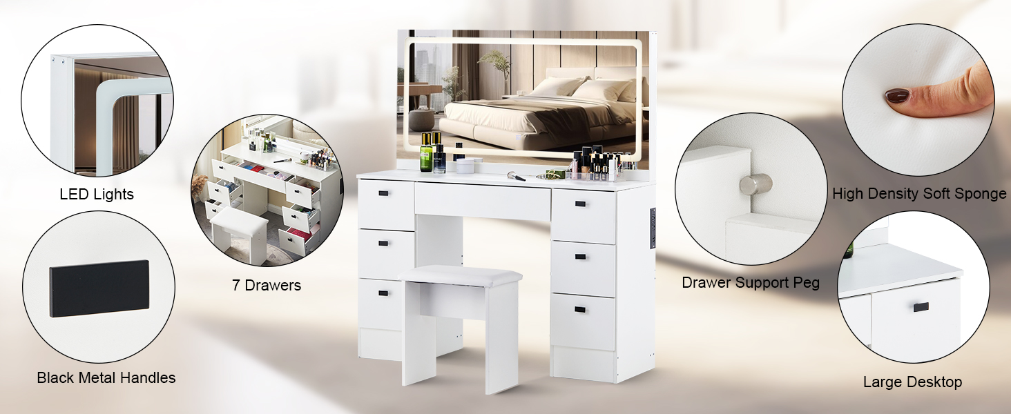WFBS-DR-0458WH dressing table