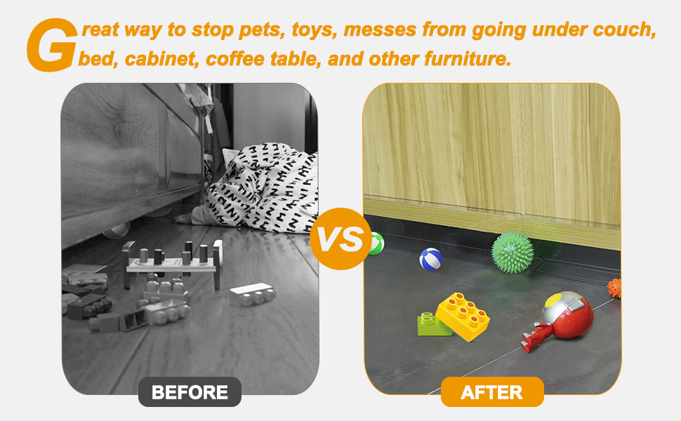 Rzam Under Couch Blocker for Pets, 8 Pack 15.8" L X 2.0" W