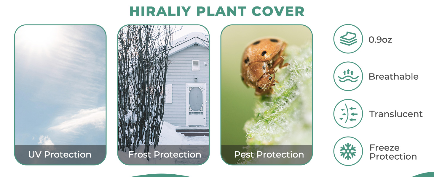 HIRALIY Plant Covers Freeze Protection, 47''W x 71''H