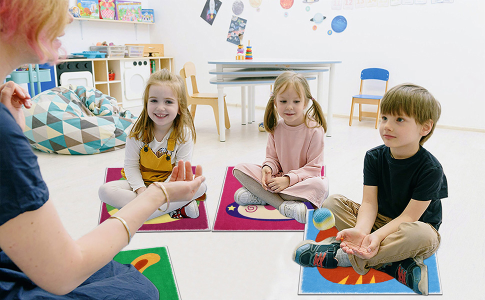 Classroom Area Rug Preschool Floor Dots for Classroom Children’s Crazy Carpet Seats