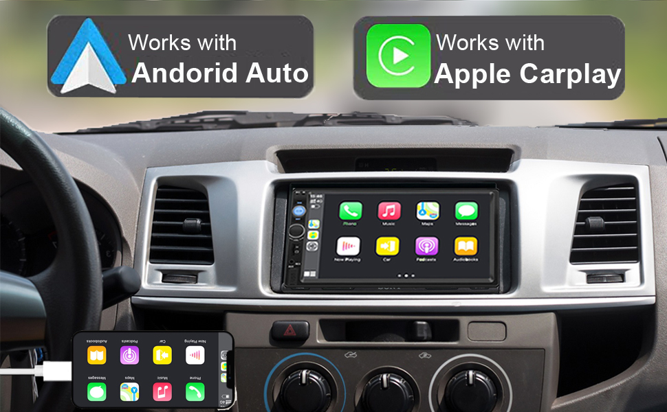 Regetek Car Stereo Compatible with Apple CarPlay and