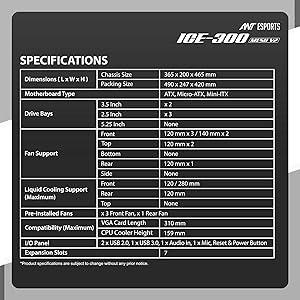 specifications ice 300 mesh v2