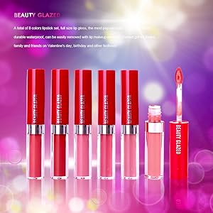 6 Farben Velvet Nude Lipgloss Kit Antihaft-Tasse Sexy Matte Lip Stick Feuchtigkeitsspendender